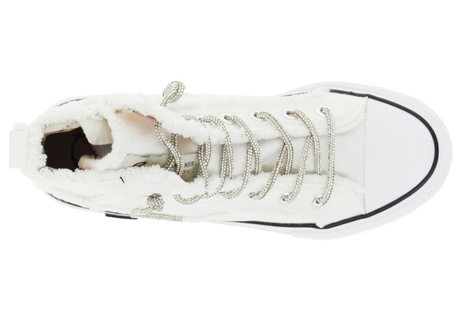 SNEAKER MID IN CANVASS CON LACCI STRASS