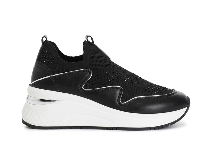 SLIP-ON IN TESSUTO E PELLE RIVESTITA