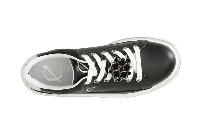 SNEAKER IN PELLE CON ACCESSORIO SMALTATO