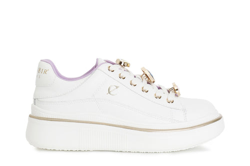 SNEAKER IN PELLE CON ACCESSORI STRASS