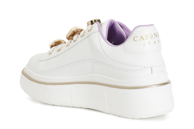 SNEAKER IN PELLE CON ACCESSORI STRASS