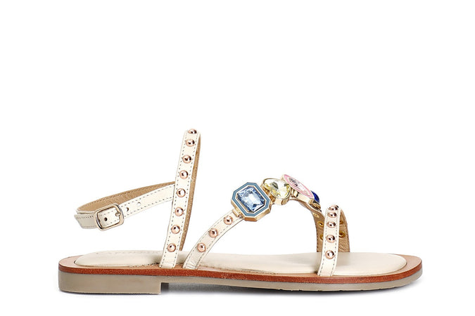 SANDALO ASIMMETRICO IN NAPPA CON ACCESSORIO