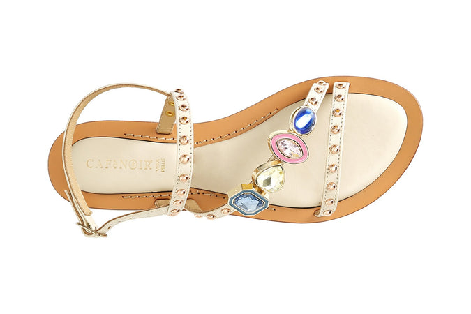 SANDALO ASIMMETRICO IN NAPPA CON ACCESSORIO