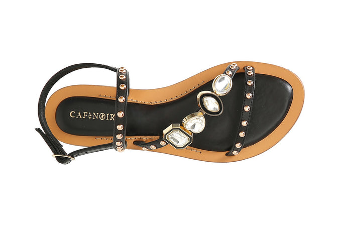 SANDALO ASIMMETRICO IN NAPPA CON ACCESSORIO