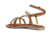SANDALO INCROCIO ASIMMETRICO IN CAMOSCIO CON ACCESSORI