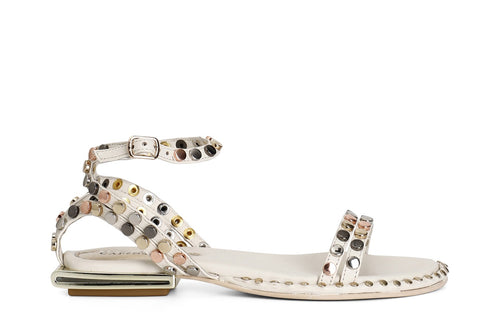 SANDALO GILDA IN PELLE CON BORCHIE MULTICOLOR