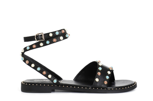 SANDALO ASIMMETRICO IN PELLE