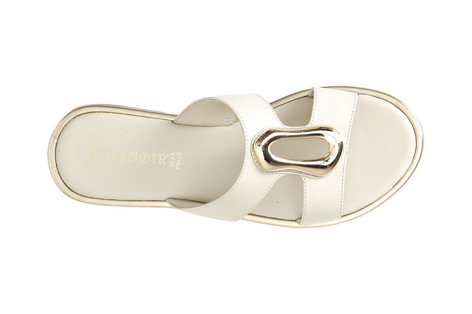 CIABATTA IN PELLE CON ACCESSORIO