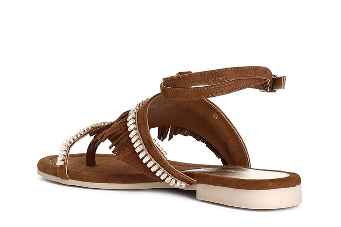 INFRADITO IN CAMOSCIO CON FRANGE E CATENA STRASS