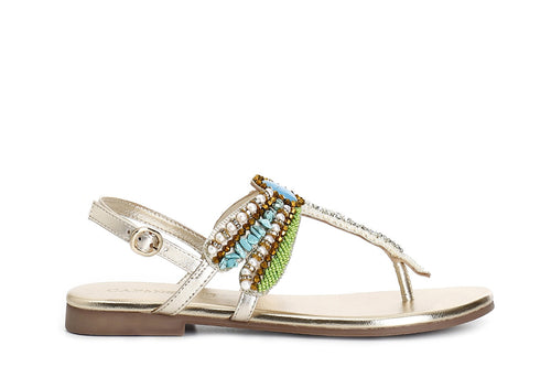 SANDALO INFRADITO CON APPLICAZIONI LIBELLULA