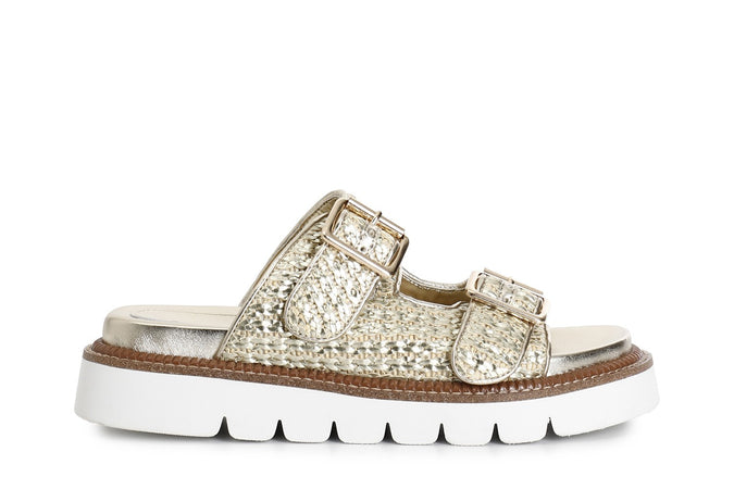 CIABATTA DOPPIA FIBBIA CON INTRECCIO