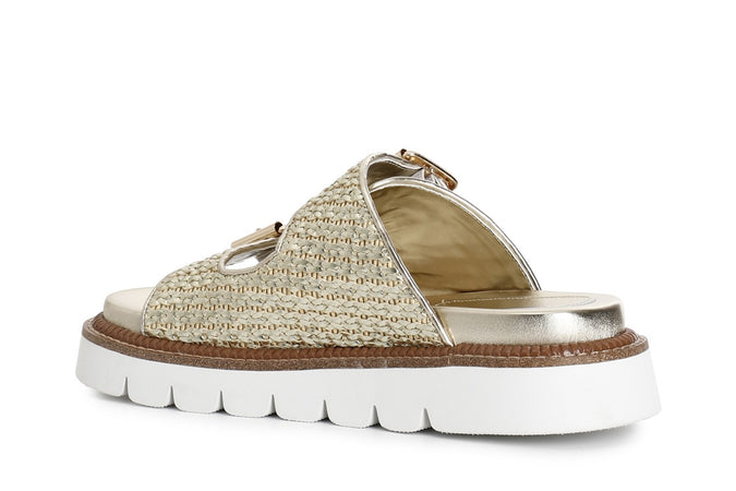 CIABATTA DOPPIA FIBBIA CON INTRECCIO