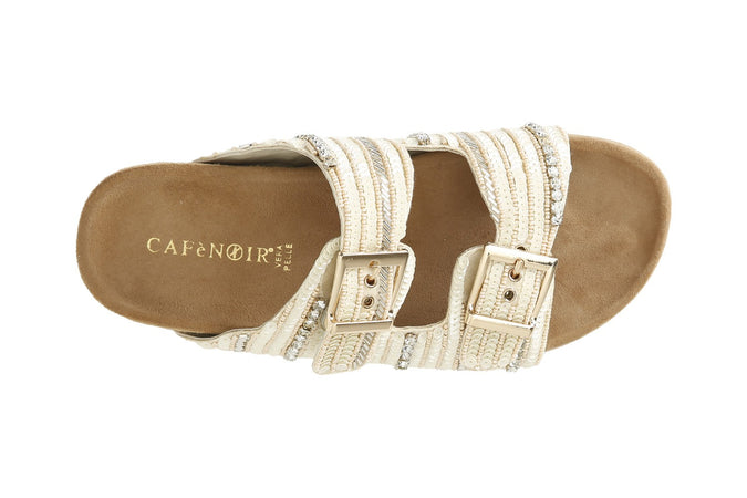 CIABATTA DOPPIA FIBBIA CON RICAMI