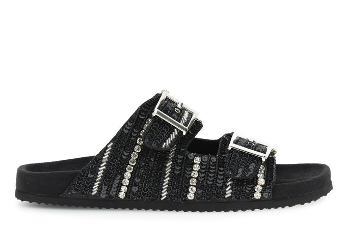 CIABATTA DOPPIA FIBBIA CON RICAMI