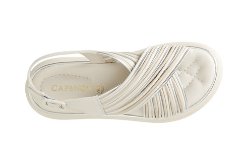 SANDALO IN PELLE INCROCIATO MULTILISTINI