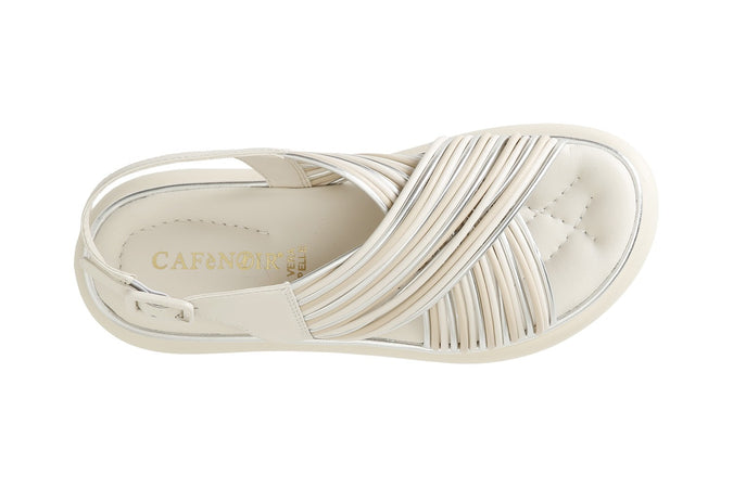 SANDALO IN PELLE INCROCIATO MULTILISTINI