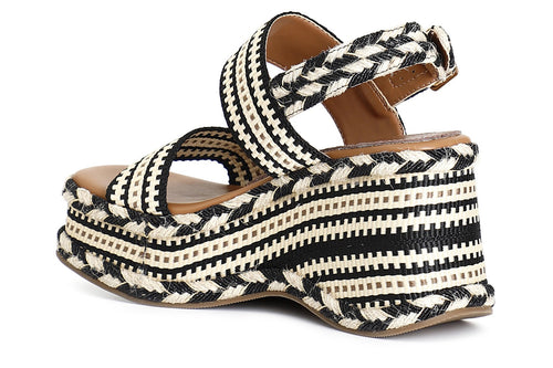 SANDALO ZEPPA DOPPIA FASCIA IN TESSUTO