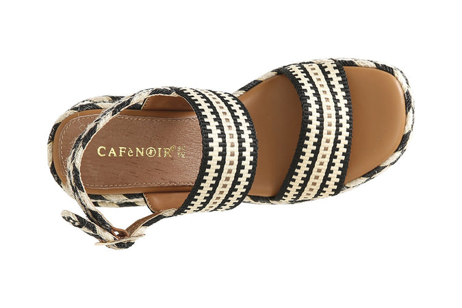 SANDALO ZEPPA DOPPIA FASCIA IN TESSUTO