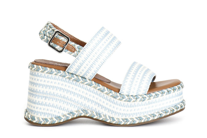 SANDALO ZEPPA DOPPIA FASCIA IN TESSUTO