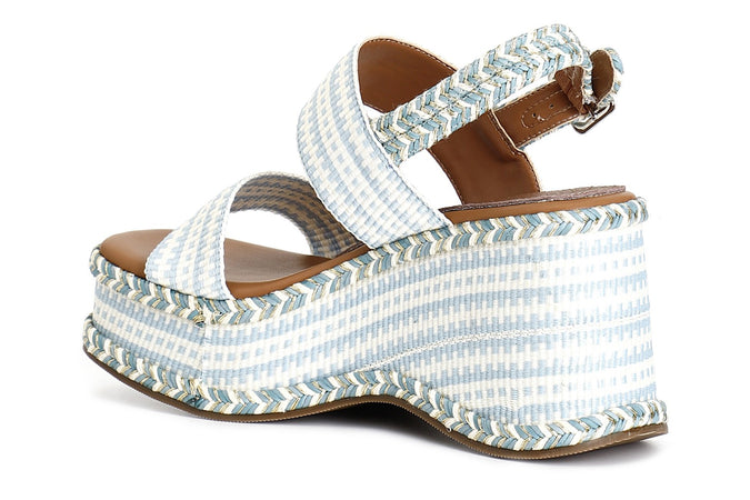 SANDALO ZEPPA DOPPIA FASCIA IN TESSUTO