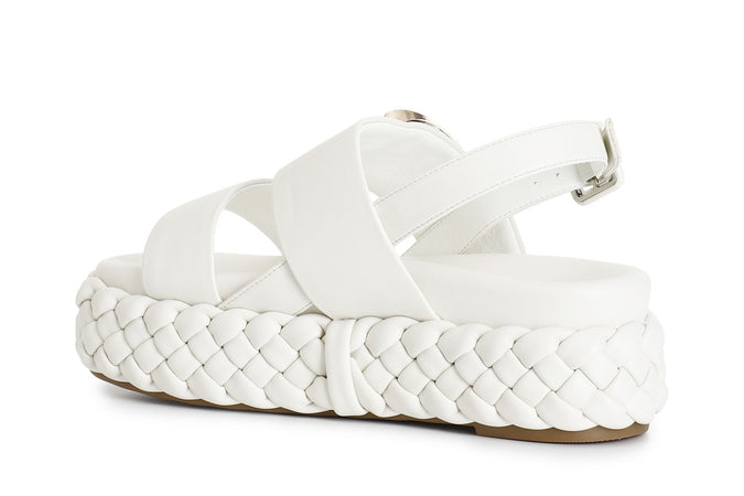 SANDALO DUE FASCE CON FONDO A TRECCIA EACCESSORIO