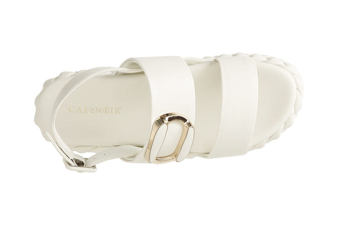 SANDALO DUE FASCE CON FONDO A TRECCIA EACCESSORIO