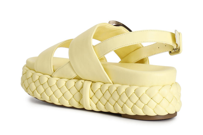 SANDALO DUE FASCE CON FONDO A TRECCIA EACCESSORIO