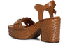 SANDALO GILDA IN PELLE ZEPPA FASCIATA INTRECCIO