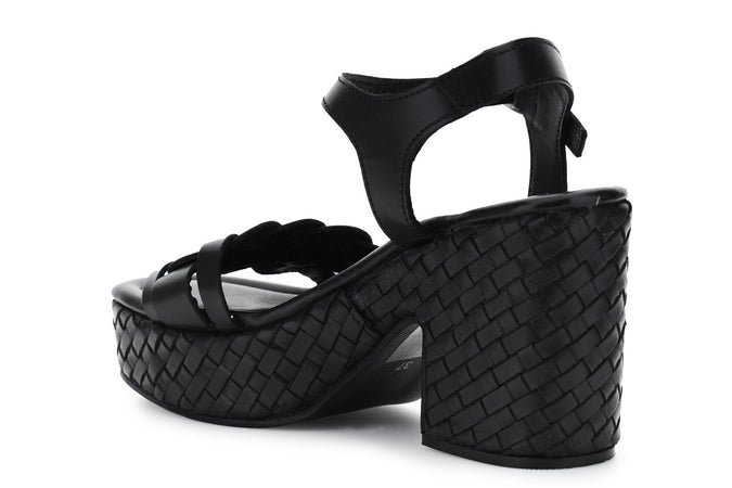 SANDALO GILDA IN PELLE ZEPPA FASCIATA INTRECCIO