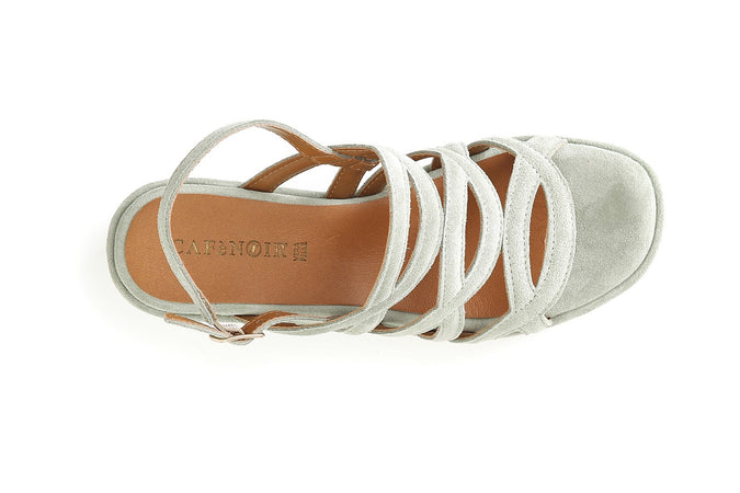 SANDALO ZEPPA IN PELLE SCAMOSCIATA TRE INCROCI