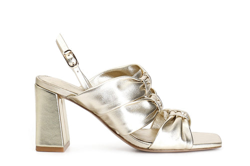 SANDALO FRATE IN PELLE LAMINATA