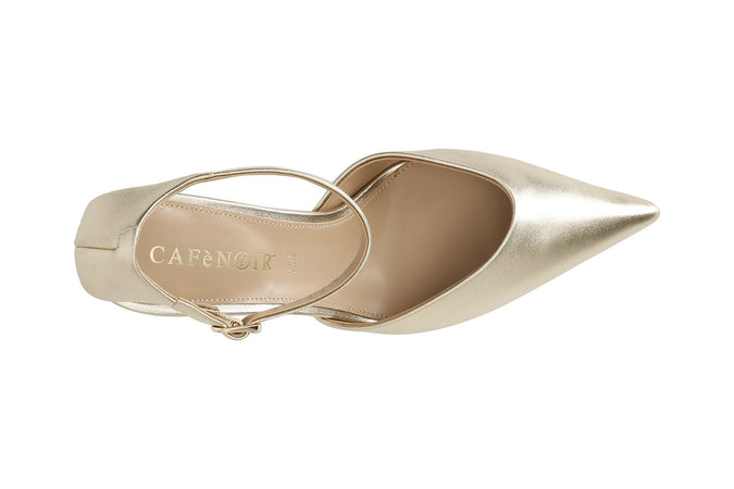 DÉCOLLÉTÉ IN PELLE LAMINATA CON LACCIO ALLA CAVIGLIA