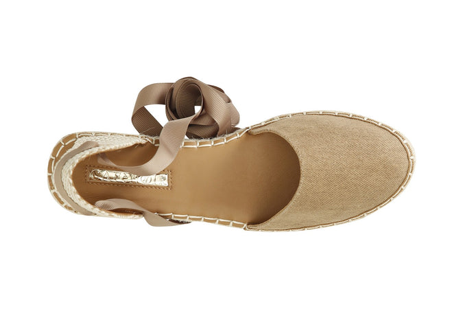 DÉCOLLETÉ IN CANVAS CON ALLACCIATURA ALLA SCHIAVA