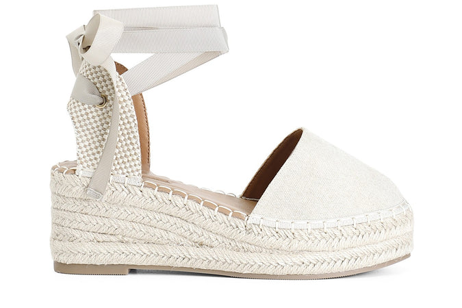 DÉCOLLETÉ IN CANVAS CON ALLACCIATURA ALLA SCHIAVA