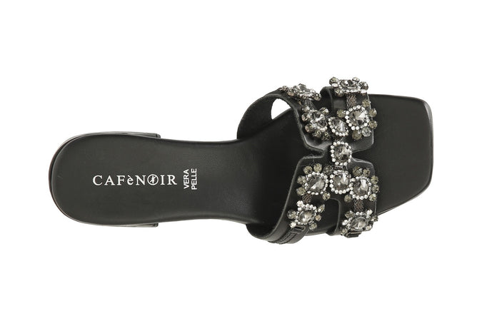 CIABATTA IN PELLE CON ACCESSORIO GIOIELLO