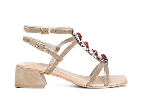 SANDALO IN CAMOSCIO CON PIETRE MOTIVO AT