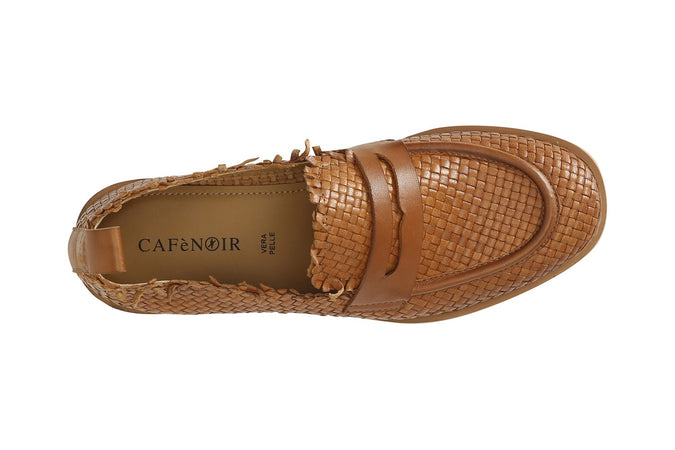 MOCASSINO IN PELLE CON INTRECCIO