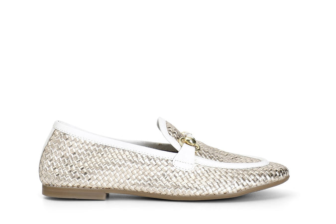 MOCASSINO IN PELLE INTRECCIATO CON MORSETTO