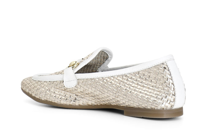 MOCASSINO IN PELLE INTRECCIATO CON MORSETTO