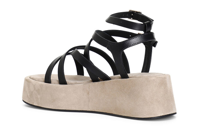 SANDALO IN PELLE MULTILISTNI INCROCIATI