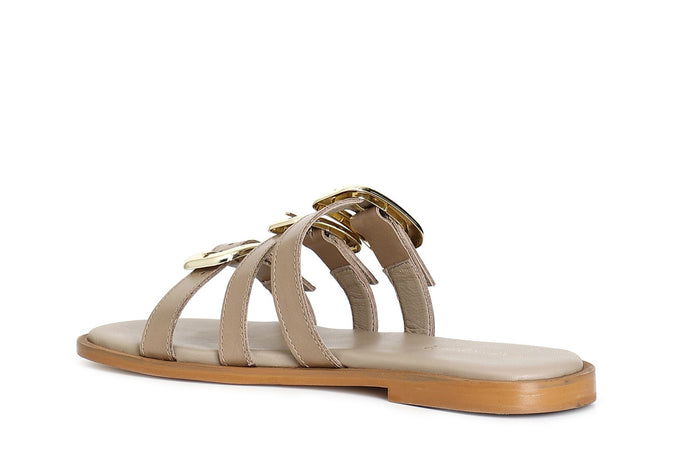 CIABATTA IN PELLE TRE FIBBIE