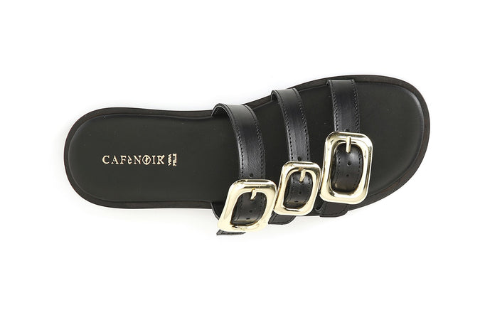 CIABATTA IN PELLE TRE FIBBIE