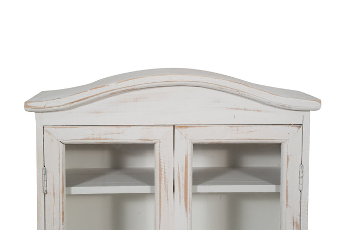Biscottini VETRINETTA BACHECA IN LEGNO FINITURA BIANCA ANTICATA L42XPR15XH48 CM STILE SHABBY