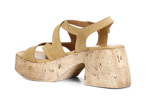 SANDALO IN PELLE SCAMOSCIATA CON INCROCIO