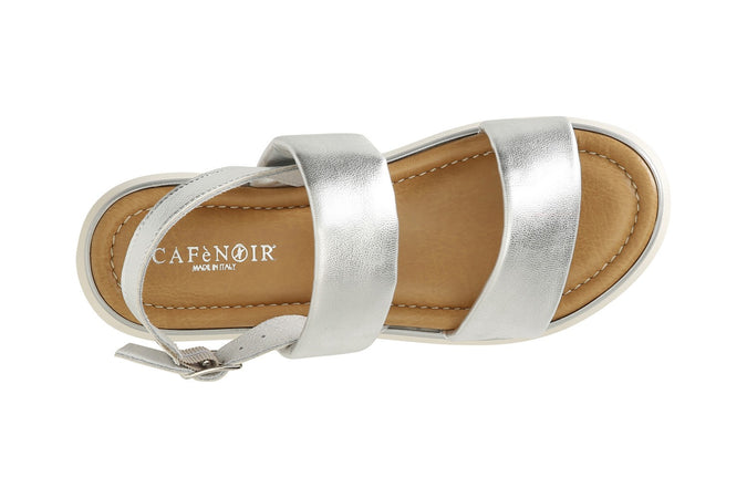 SANDALO DOPPIA FASCIA EFFETTO LAMINATO