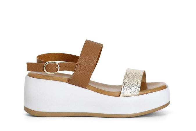 SANDALO DOPPIA FASCIA BICOLORE