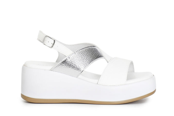 SANDALO CON INCROCIO BICOLORE