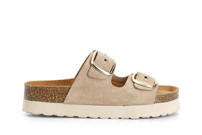 CIABATTA IN PELLE CON FIBBIE