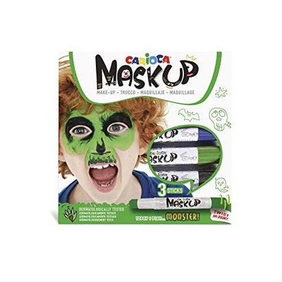 Carioca Mask Up Monster, Truccabimbi Kit per Bambini e Bambine, 3 Colori e 2 Tutorial