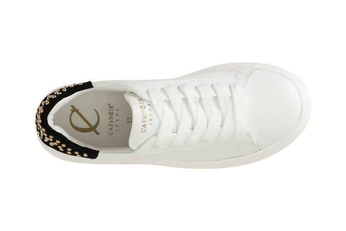 SNEAKER IN PELLE CON APPLICAZIONI TALLONE